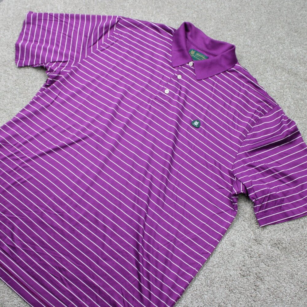 Brooks Brothers Polo Shirt Men 2XL XXL Purple St.Andrews Links Golf Short Sleeve - Picture 4 of 14
